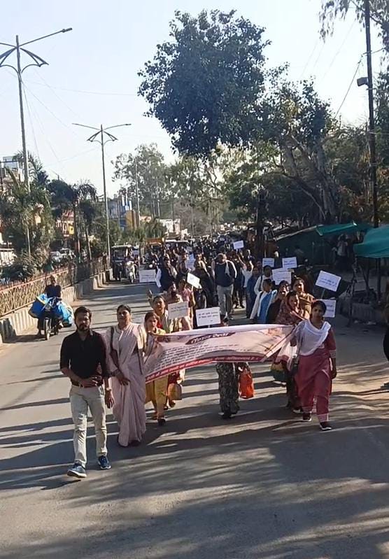 आजाद अध्यापक शिक्षक संघ ने निकाली पेंशन रैली