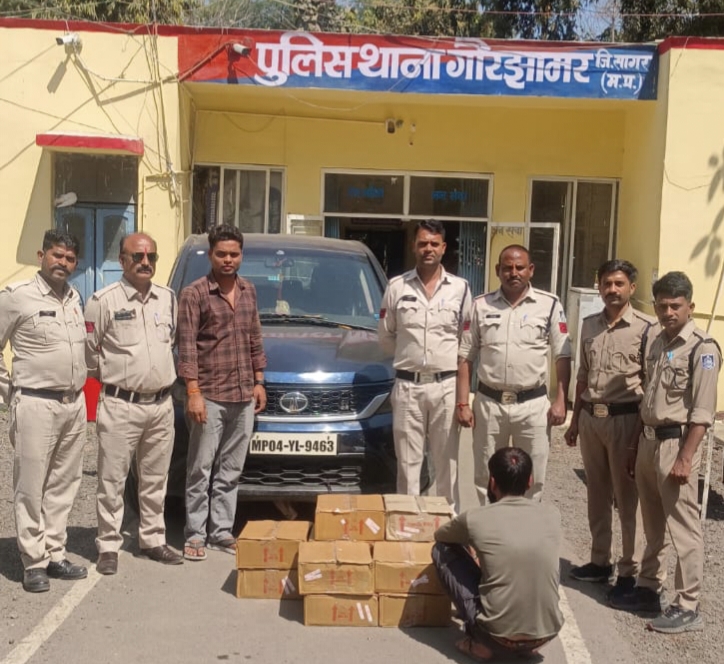 *सागर पुलिस की बड़ी कार्रवाई : अवैध शराब परिवहन पर कड़ा प्रहार, 12 पेटी शराब सहित वाहन जब्त*