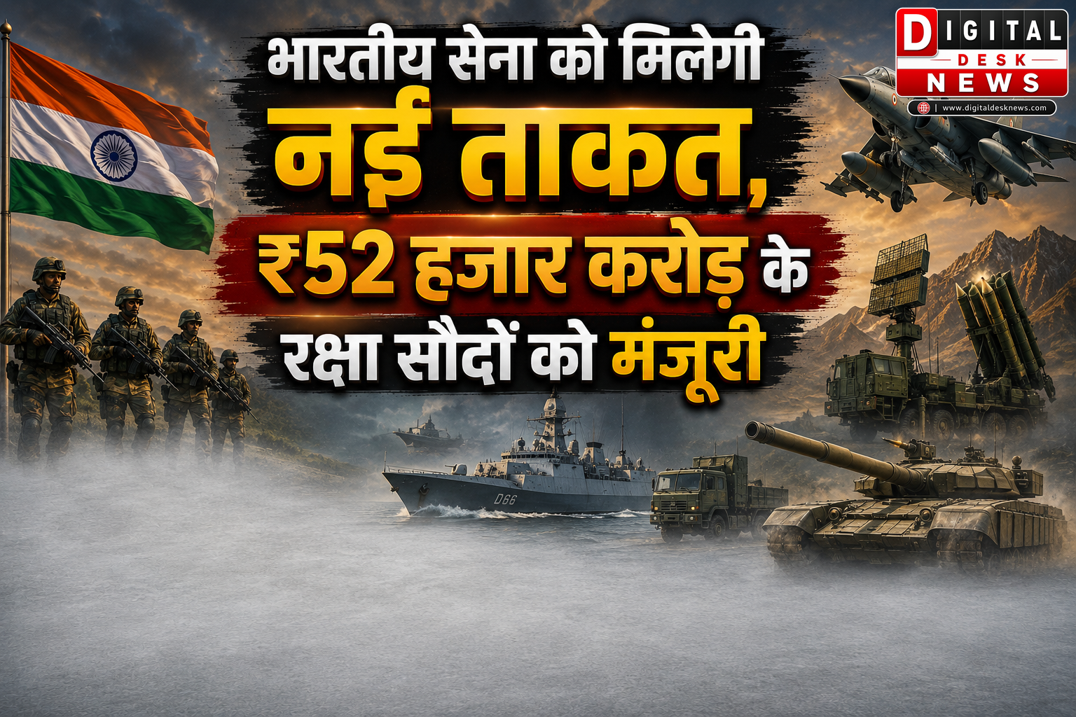 भारतीय सेना को मिलेगी नई ताकत, ₹52 हजार करोड़ के रक्षा सौदों को मंजूरी