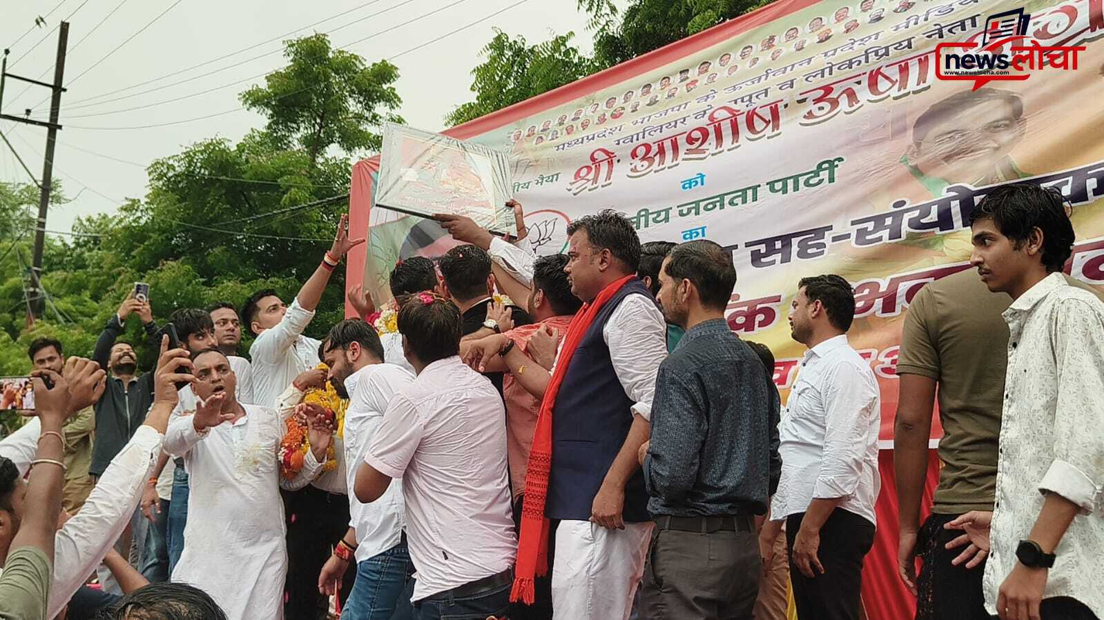 आशीष अग्रवाल के स्वागत में ग्वालियर में दिखा जोश