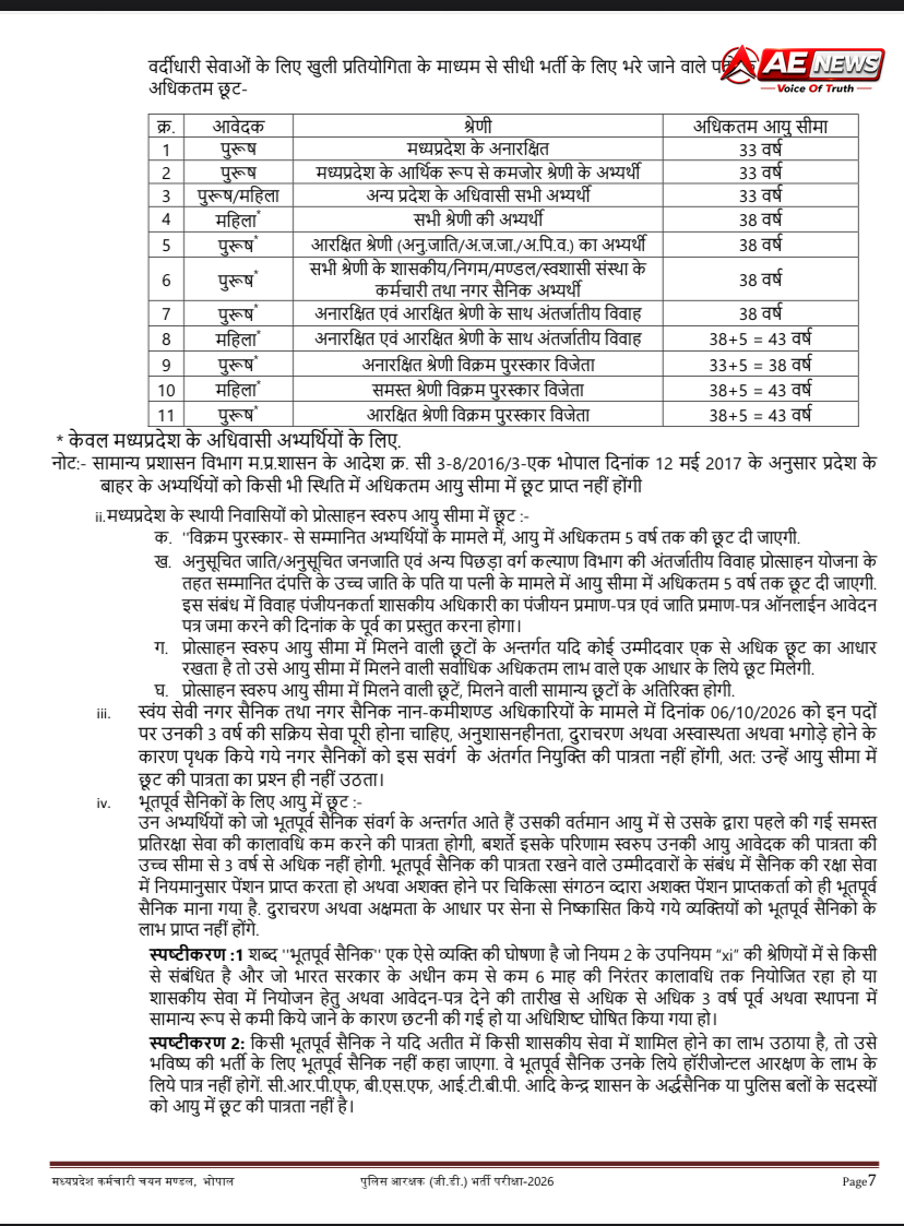 MP Police Constable Recruitment 2026: मध्य प्रदेश पुलिस में 7,500 आरक्षक पदों पर बंपर भर्ती, ESB ने जारी कि रूलबुक 