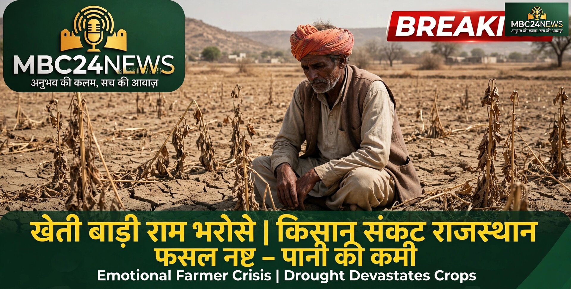 खेती बाड़ी राम भरोसे: मानसून की बेरुखी सेे सूखे के हालात  फसलें सूखीं, किसान संकट में