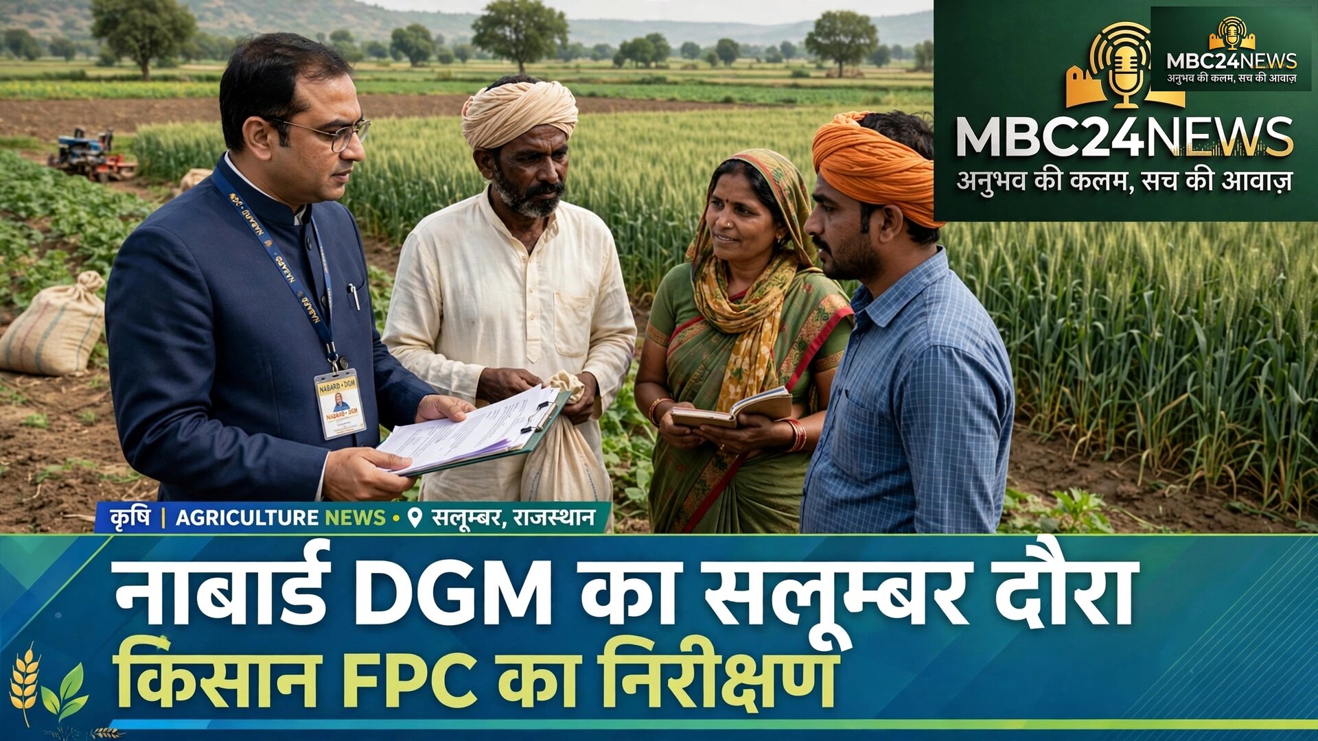 नाबार्ड DGM सतपाल आजाद ने किया सलूम्बर किसान FPC का निरीक्षण,