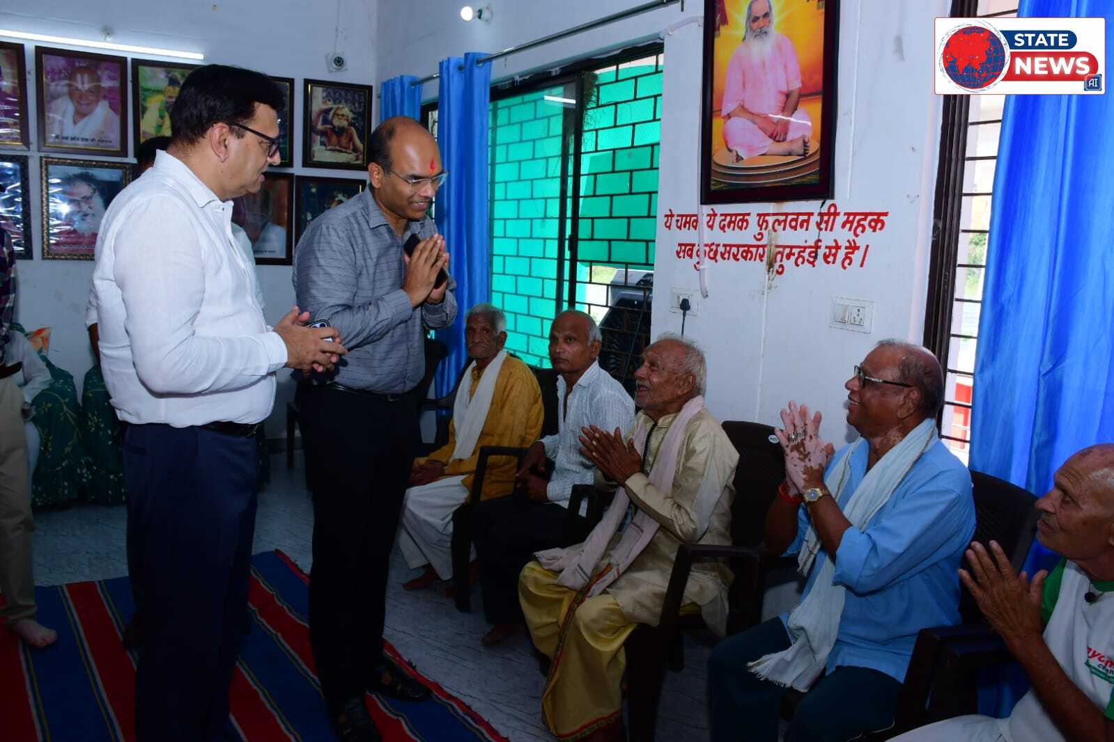 श्रम विभाग सचिव रघुराज एम राजेंद्रन का वृद्धाश्रम दौरा
