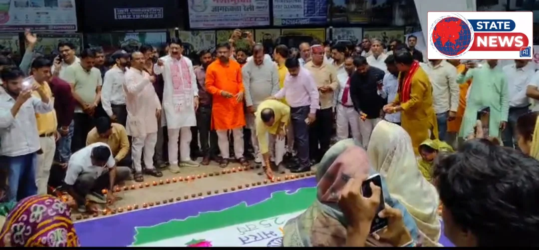 1100 दीपक जलाकर मनाया प्रधानमंत्री का जन्मदिन