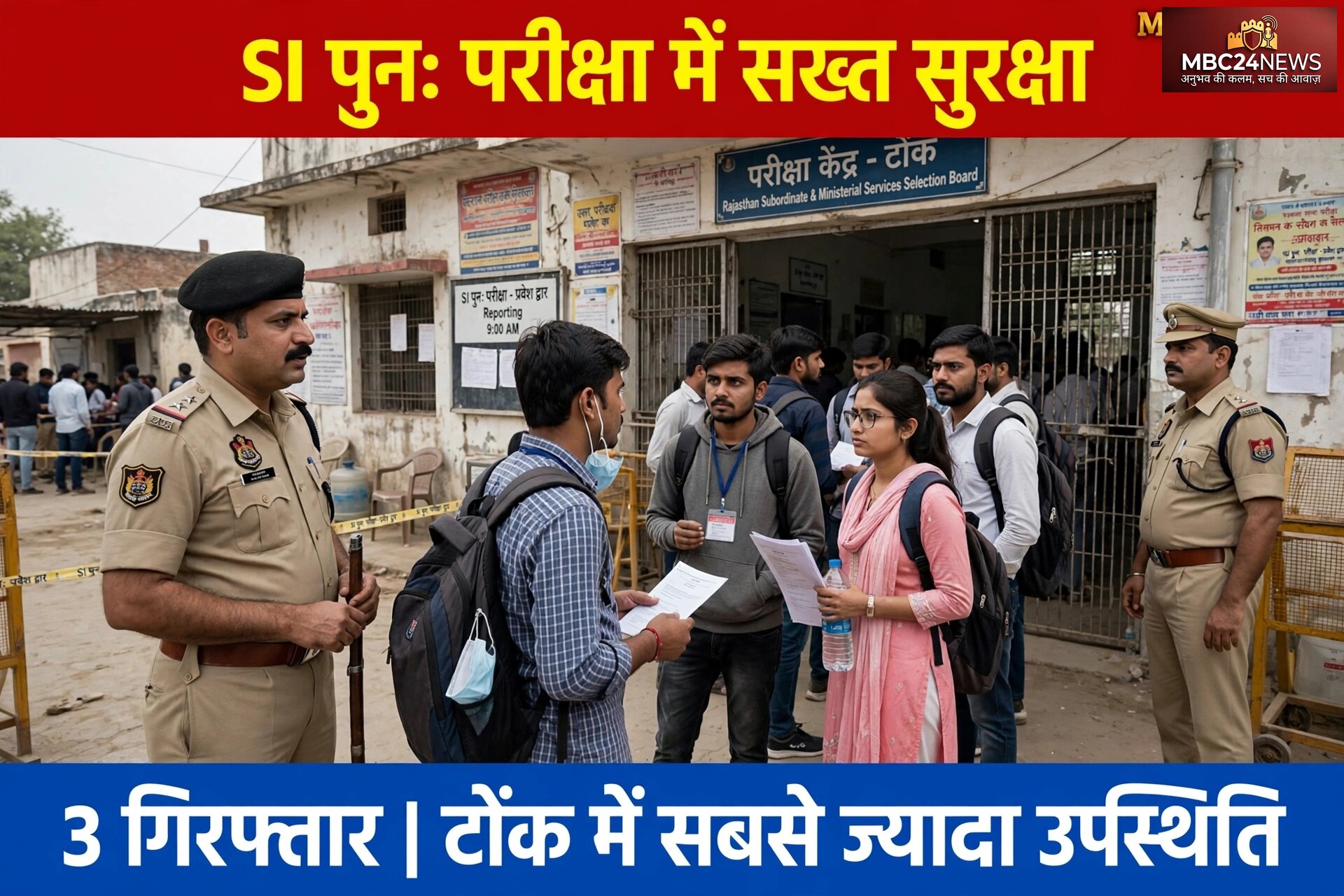 1200 संदिग्धों से पूछताछ, और परीक्षा देने आए 3 वांछित गिरफ्तार
SI भर्ती परीक्षा शांतिपूर्ण सम्पन्न