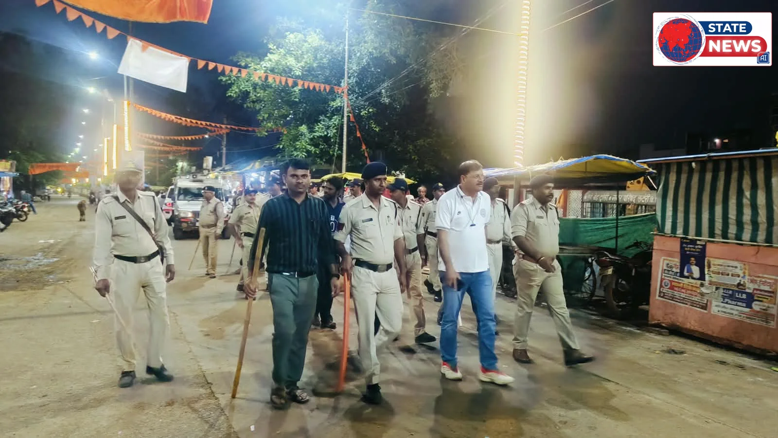 लटेरी नगर में पुलिस ने किया पैदल भ्रमण, सुरक्षा और यातायात व्यवस्था का लिया जायजा