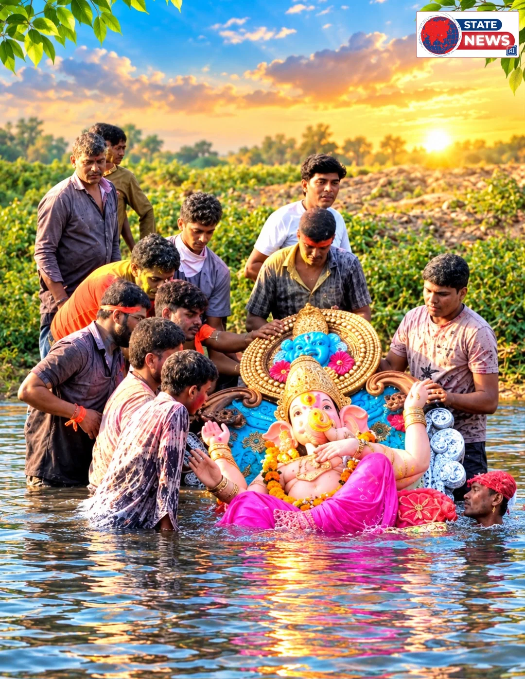  गणपति बप्पा हीरो....!”—बच्चों के नारों से गूंजा गांव, नाचते-गाते हुई बप्पा की विदाई