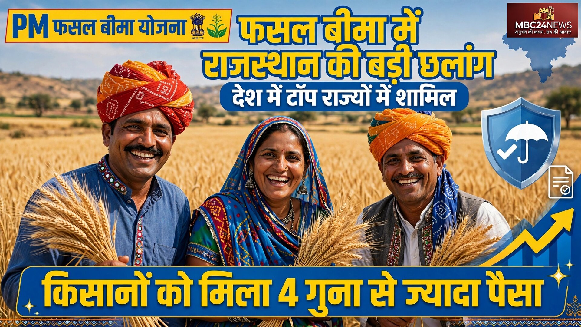 राजस्थान ने फसल बीमा में मारी बाजी: देश में चौथे नंबर पर