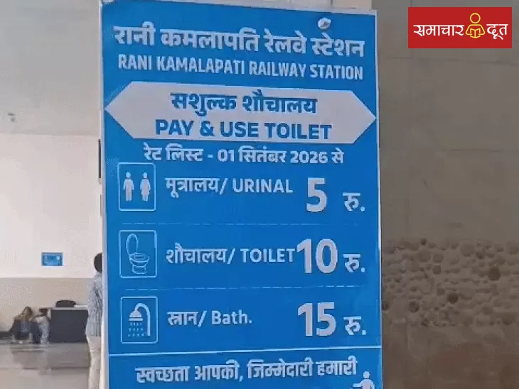 RKMP पर यूरिन के लिए देने पड़ रहे 5 रुपए:देश के पहले प्राइवेट स्टेशन पर टॉयलेट के 10, स्नान के 15 रुपए लग रहे