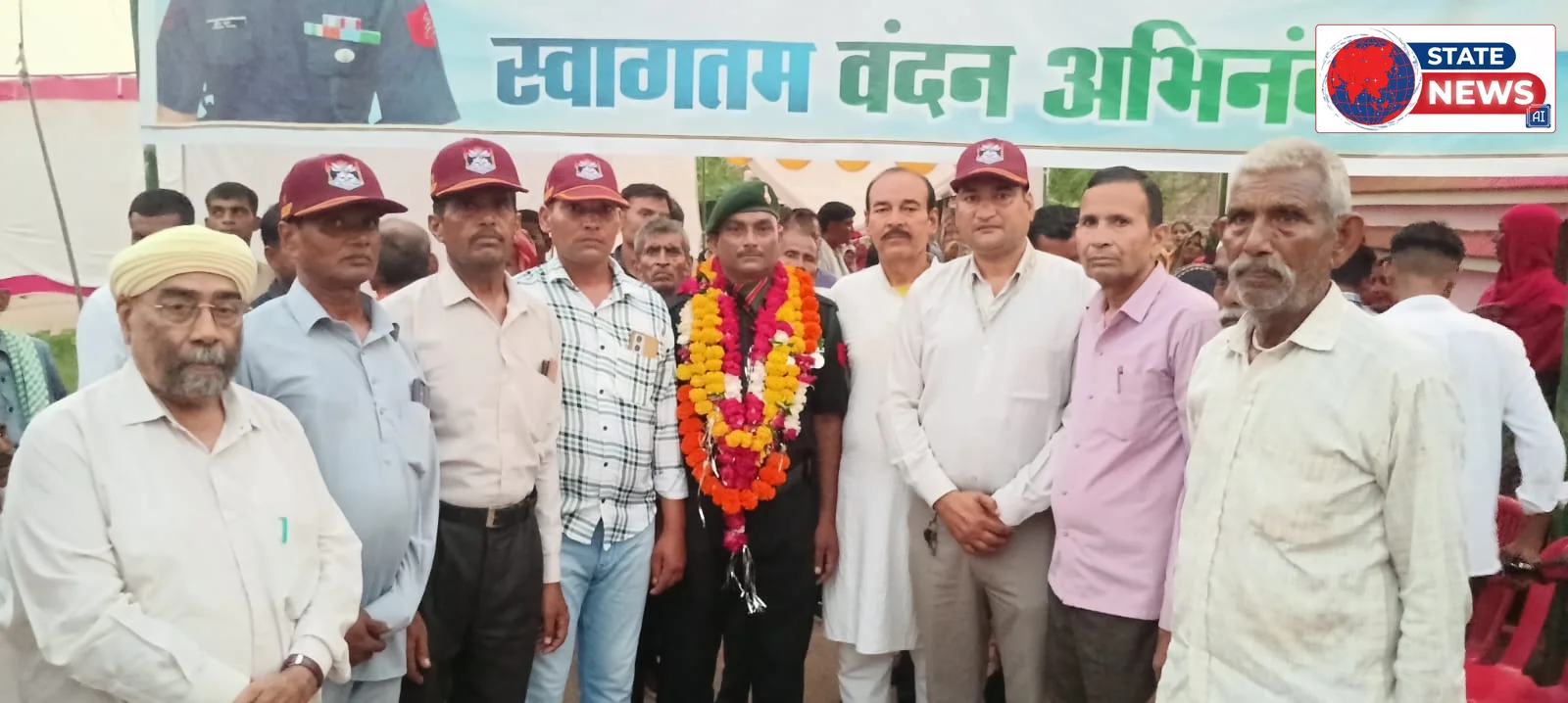 26 वर्षों की गौरवशाली देश सेवा के बाद लौटे जवान हुसैन खान का गोहद में भव्य स्वागत