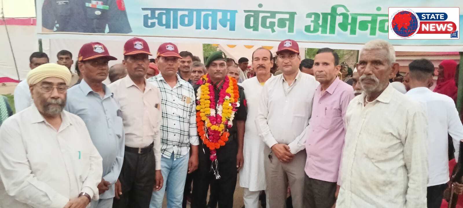 26 वर्षों की गौरवशाली देश सेवा के बाद लौटे जवान हुसैन खान का गोहद में भव्य स्वागत