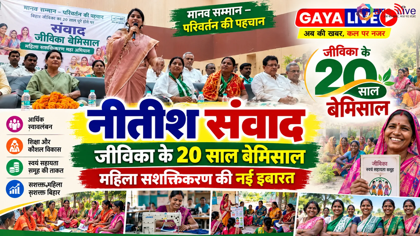 नीतीश संवाद: जीविका के 20 साल बेमिसाल, महिला सशक्तिकरण की नई इबारत