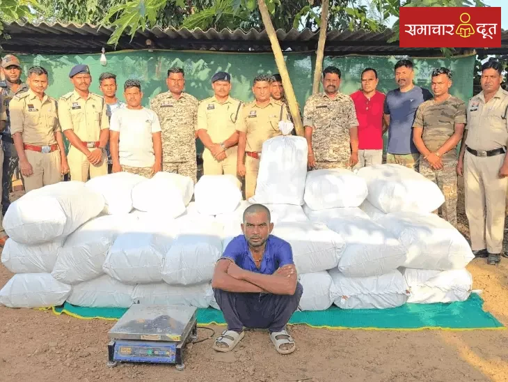 मिर्ची के बाद खाली शराब-बोतलों की आड़ में गांजा तस्करी:3.41 करोड़ का माल जब्त; ओडिशा से UP ले जाया जा रहा था खेप
