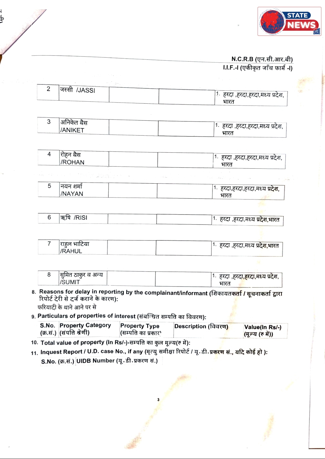 सड़क से स्टॉपर हटाने को लेकर हुआ विवाद ,चाकू से किया हमला 2 गंभीर घायल घायलों को प्राथमिक उपचार के बाद भोपाल,इंदौर किया रेफर 