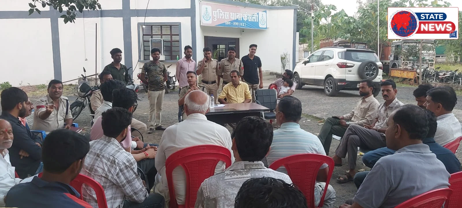 नवदुर्गा और दशहरा पर्व को लेकर केसली थाना परिसर में शांति समिति की बैठक संपन्न