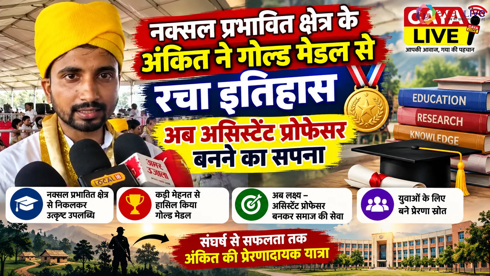 नक्सल प्रभावित क्षेत्र के अंकित ने गोल्ड मेडल से रचा इतिहास, अब असिस्टेंट प्रोफेसर बनने का सपना