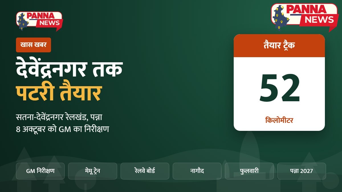 पन्ना देवेंद्रनगर रेल लाइन 2026 बैनर