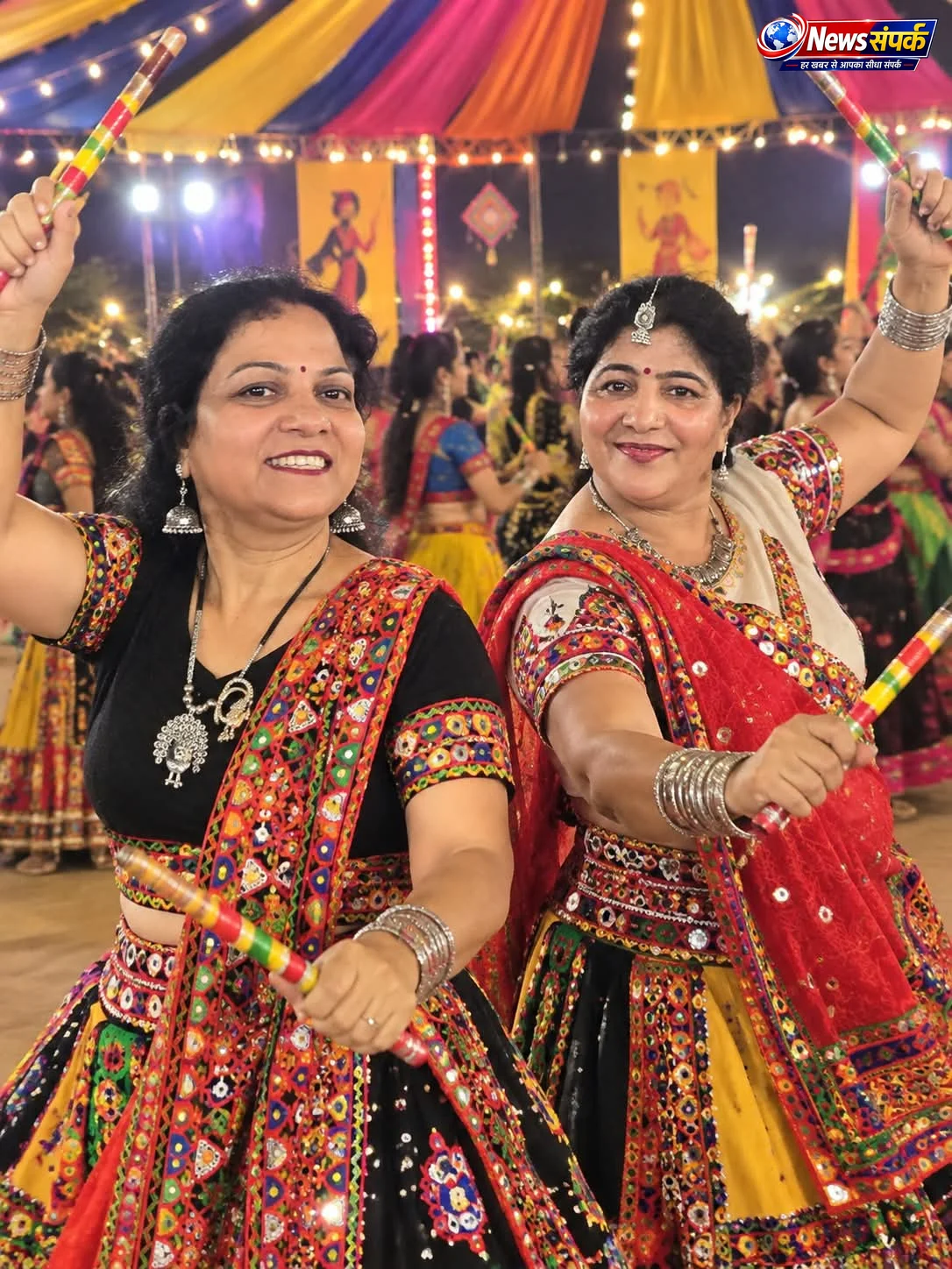 हर्षवर्धन नगर के पंपापुर मंदिर में गरबा महोत्सव का भव्य आयोजन