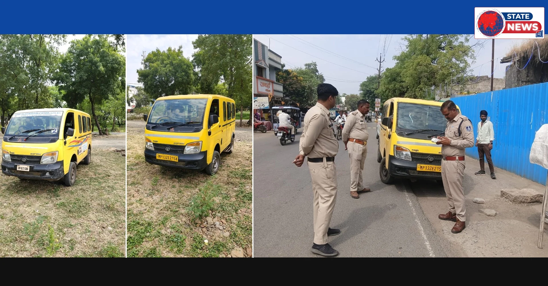 आलोट में स्कूल वाहनों की चेकिंग, दो वाहन जब्त
