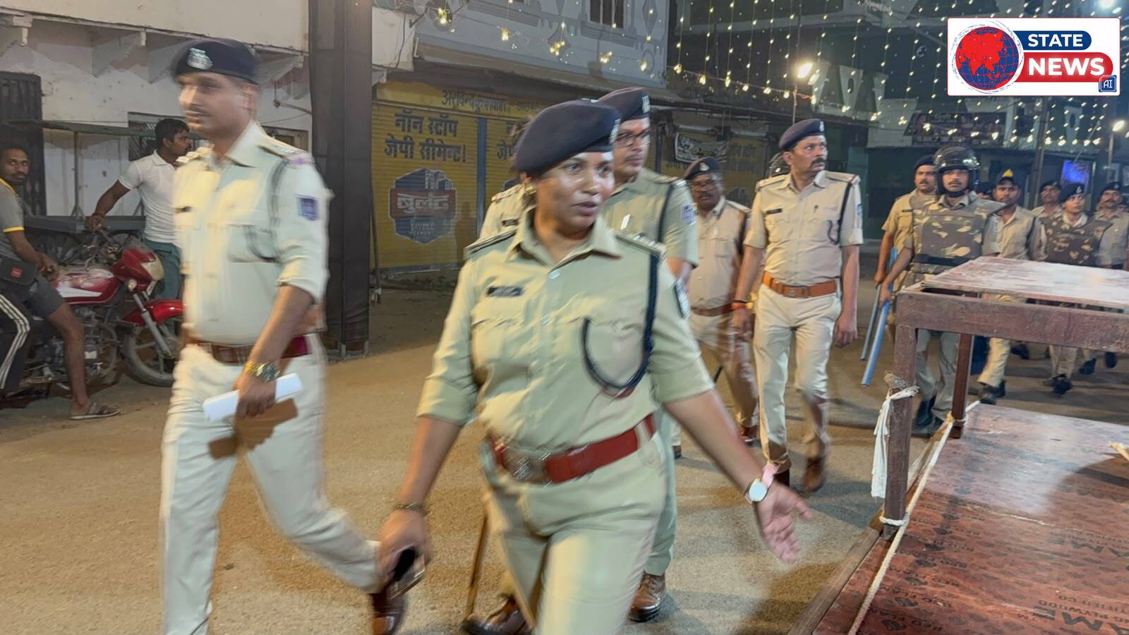 दुर्गा विसर्जन को लेकर संवेदनशील स्थानों का किया निरीक्षण