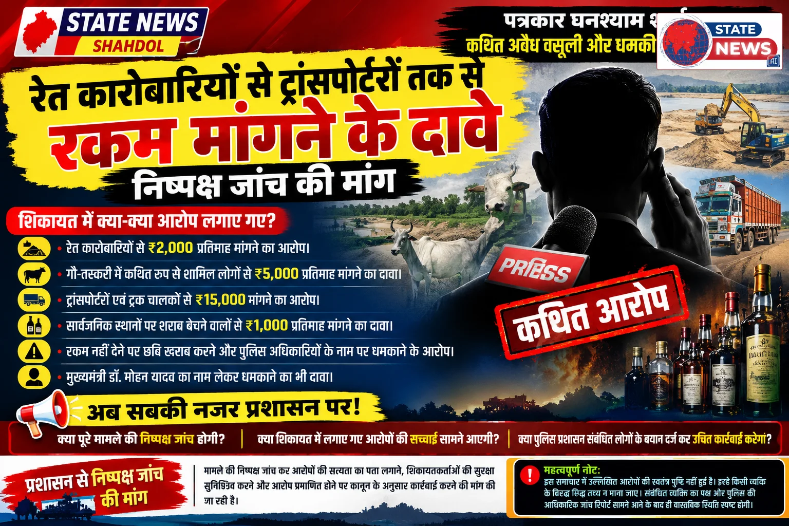  बड़ी खबर | कथित वसूली के आरोपों से मचा हड़कंप!