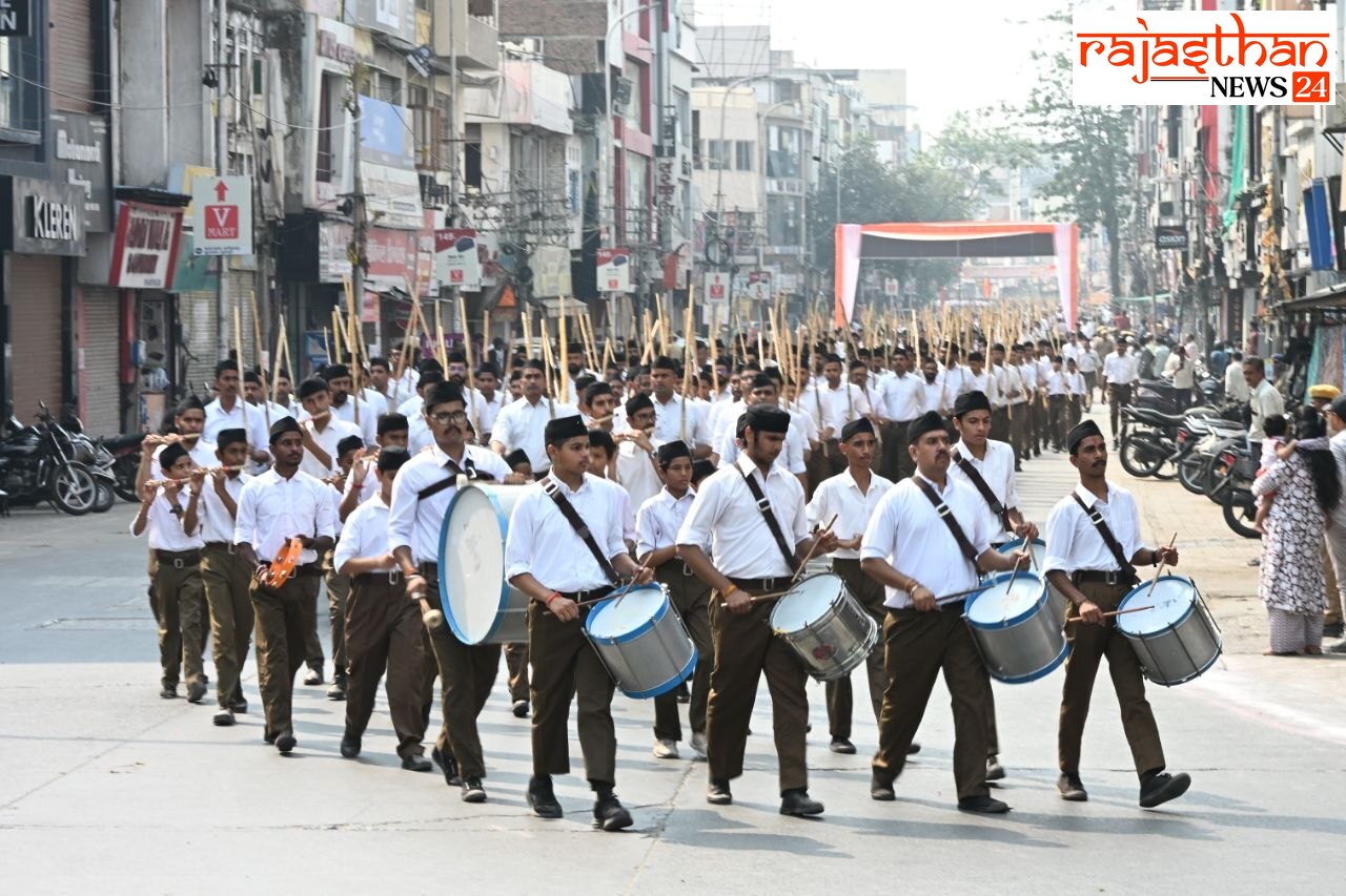 उदयपुर में निकला पथसंचलन।