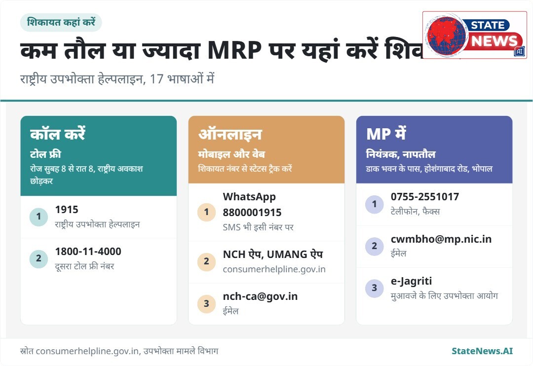 शिकायत के सभी रास्ते, हेल्पलाइन से लेकर MP नापतौल विभाग तक