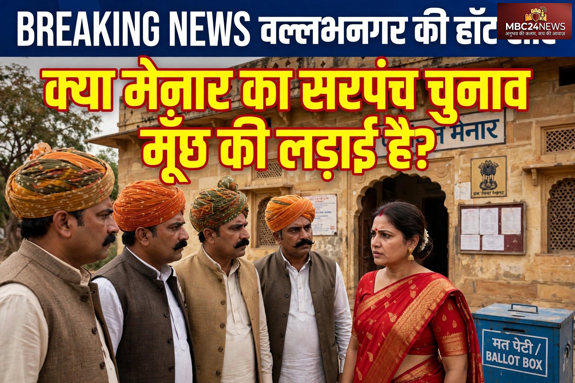 मेनार सरपंच का चुनाव बना पूछ की लड़ाई 
कोन मारेगा बाजी, किसके सिर पर ताजपोशी