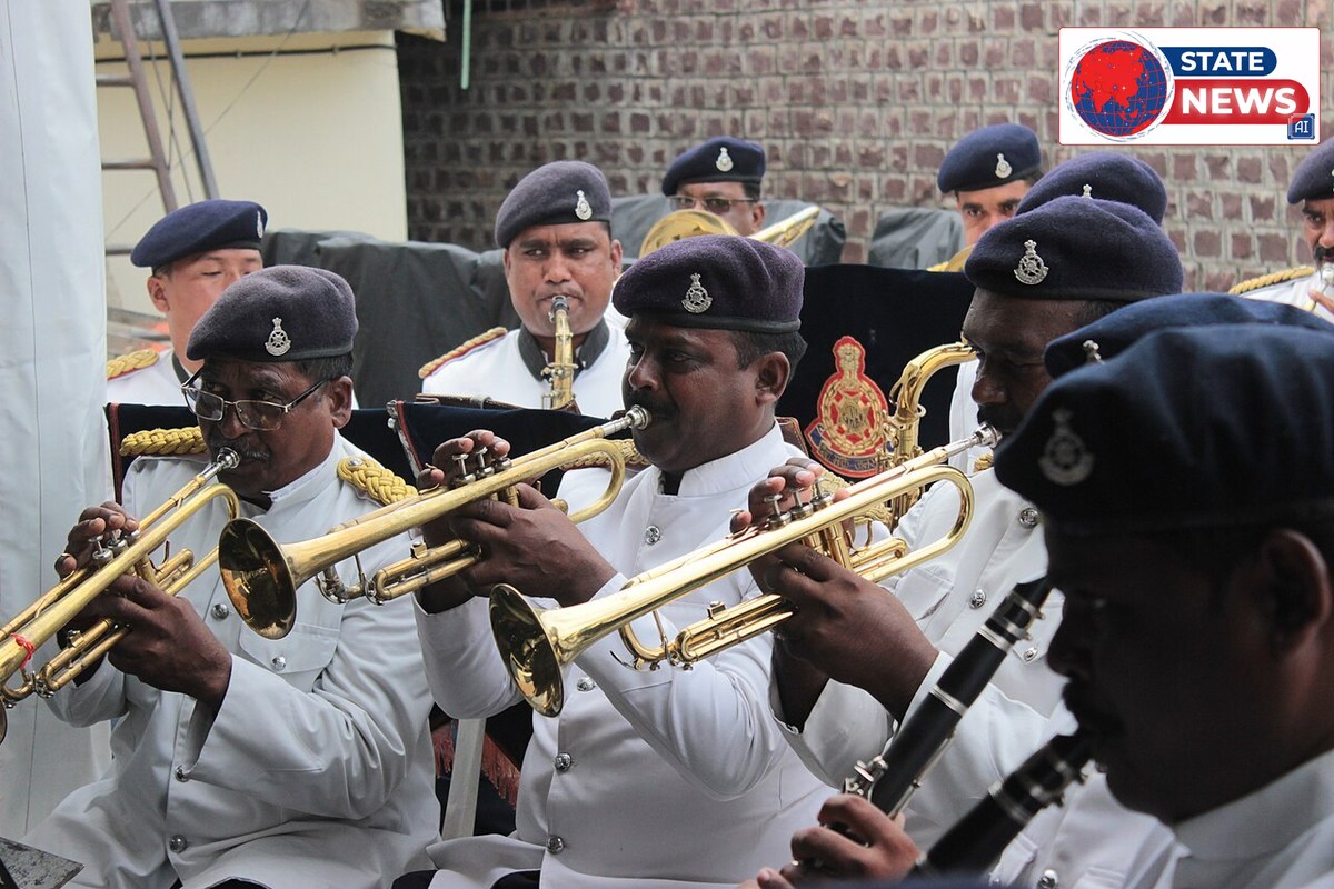 Madhya Pradesh Police band personnel in uniform