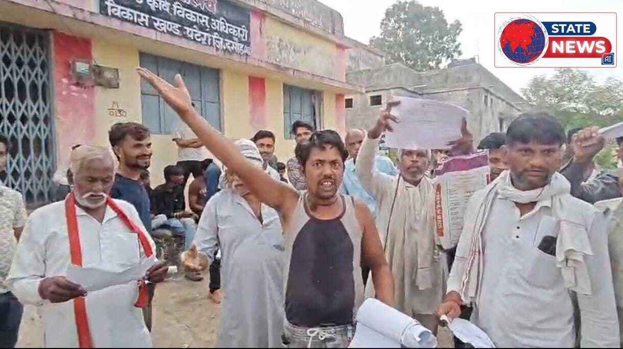पटेरा में बीज वितरण के दौरान भारी अव्यवस्था, टोकन के लिए परेशान हुए किसान