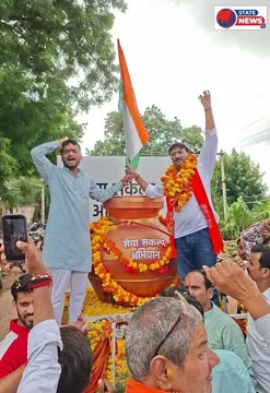 इमलीघाट में सेवा संकल्प यात्रा का भव्य स्वागत